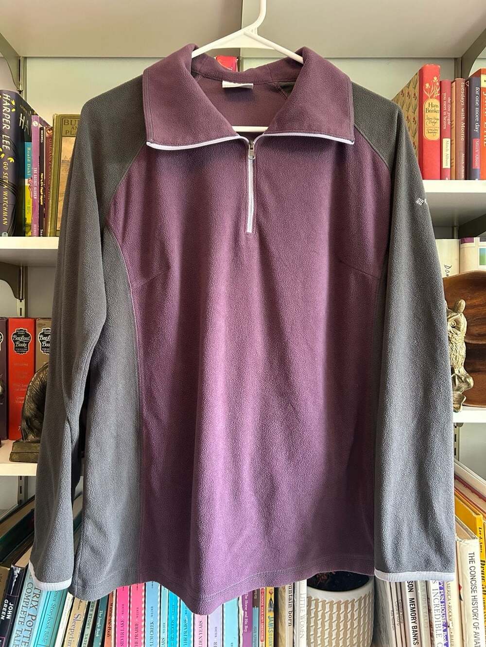 Columbia Women's Purple and Gray Half-Zip Fleece Pullover